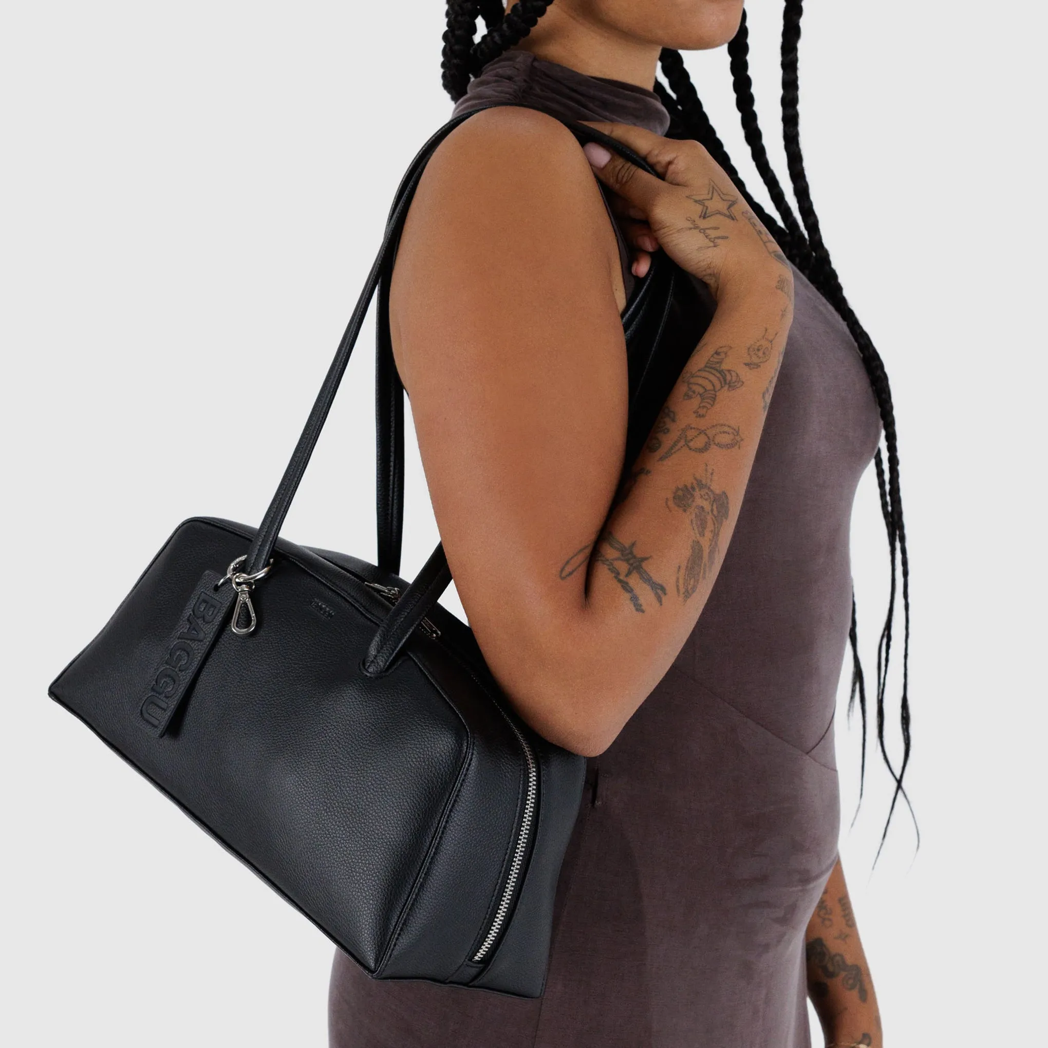 Baggu Recycled Leather Bowler Bag - Black sold by Moma product image thumbnail 2