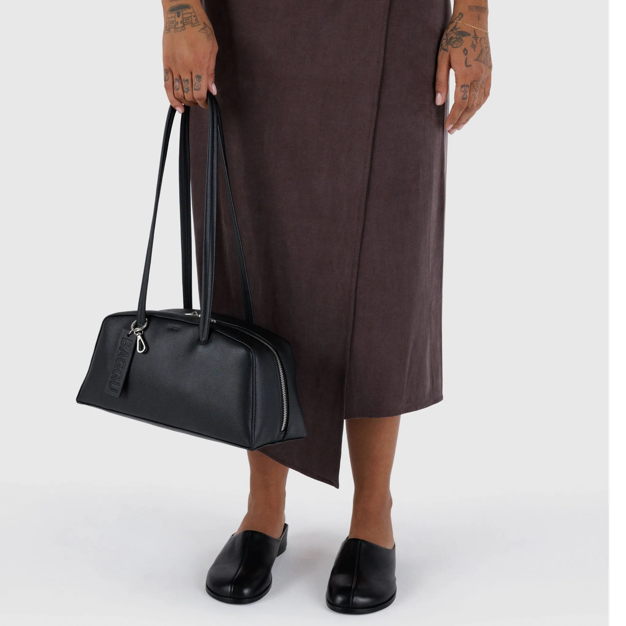 Baggu Recycled Leather Bowler Bag - Black sold by Moma product image thumbnail 5