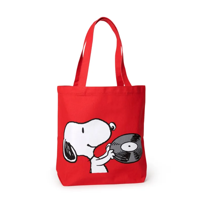 Snoopy Cotton Canvas Tote Bag - Red sold by Moma