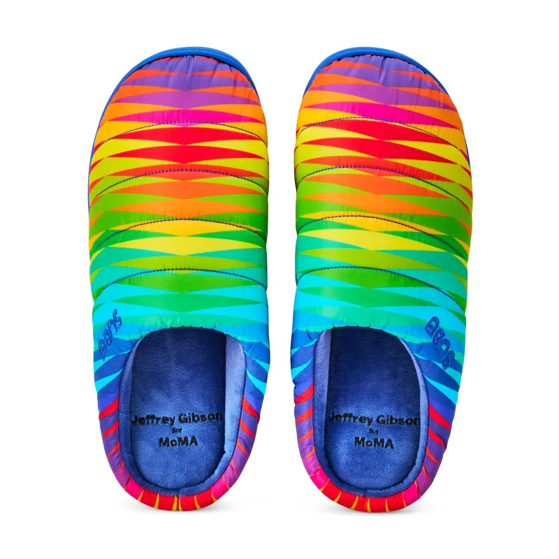 Jeffrey Gibson for MoMA Subu Slippers - Chevron Spectrum sold by Moma