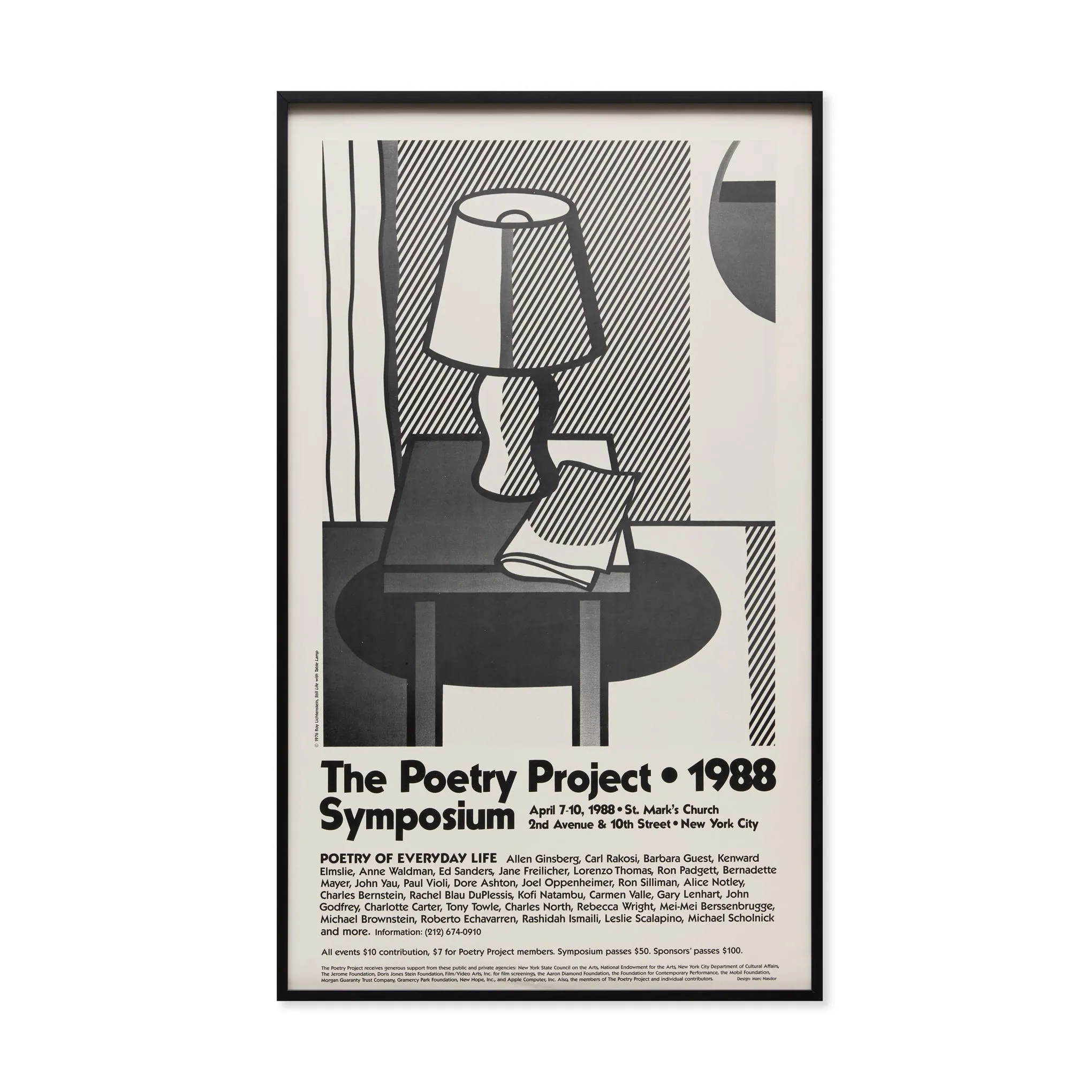 Roy Lichtenstein Still Life with Table Lamp Framed Poster sold by Moma