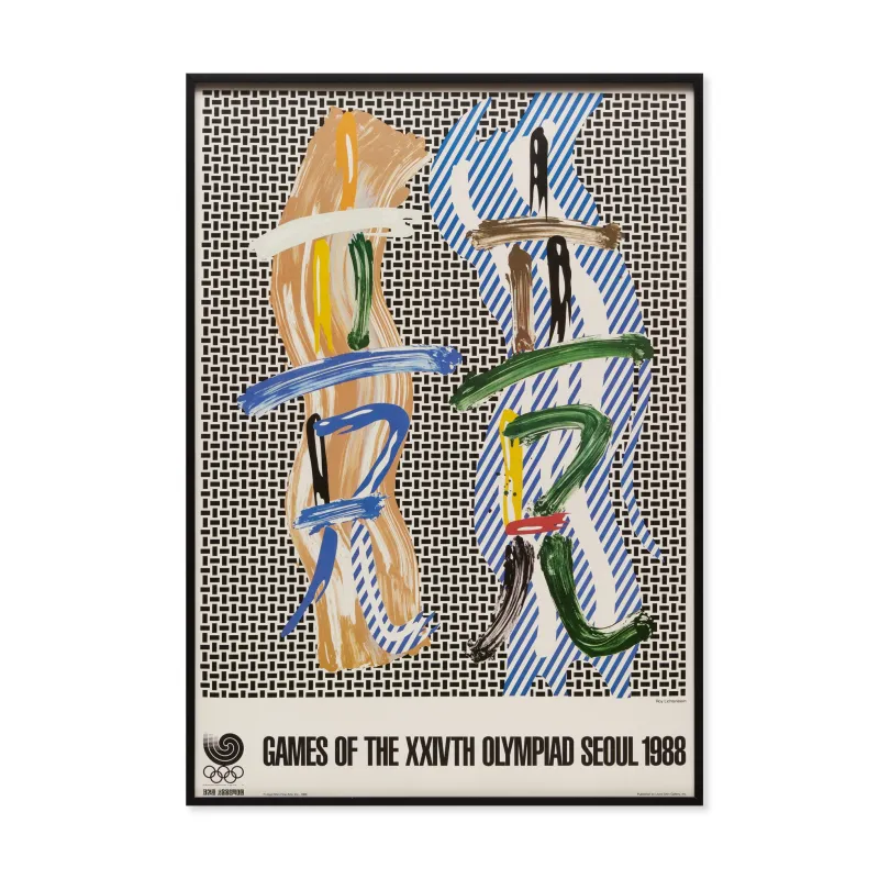 Roy Lichtenstein Games of the XXIVth Olympiad Seoul 1988 Framed Poster made by Moma