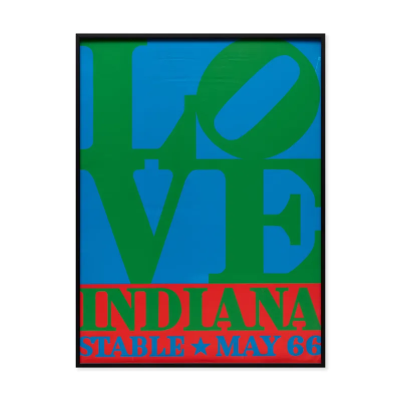 Robert Indiana LOVE in Blue and Green Framed Poster sold by Moma