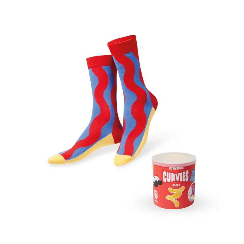 Food-Themed Crew Socks - Curved Chips made by Moma
