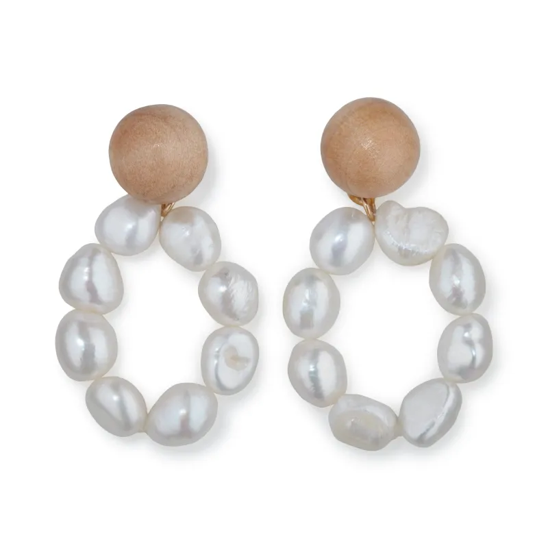 Sophie Monet Pearl Moon Earrings sold by Moma