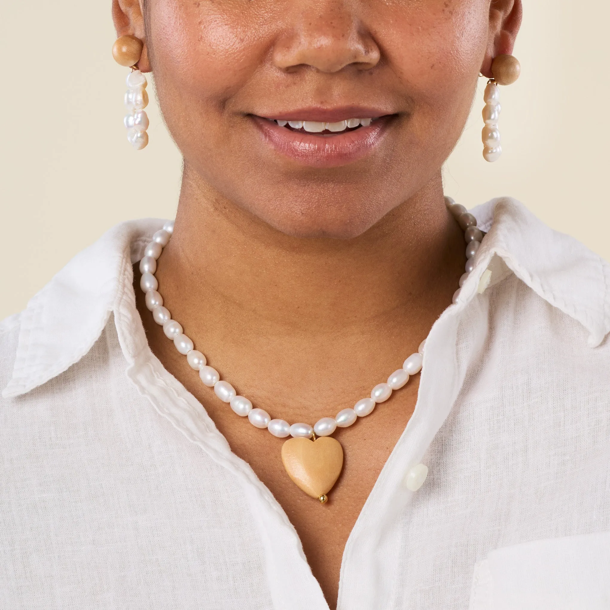Sophie Monet Pearl Heart Necklace sold by Moma product image thumbnail 5
