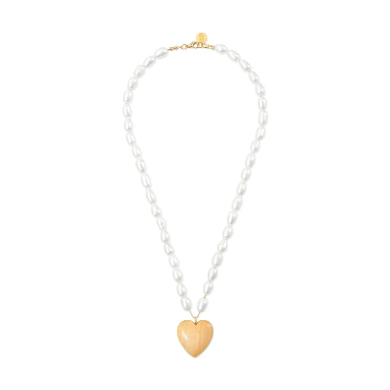 Sophie Monet Pearl Heart Necklace made by Moma