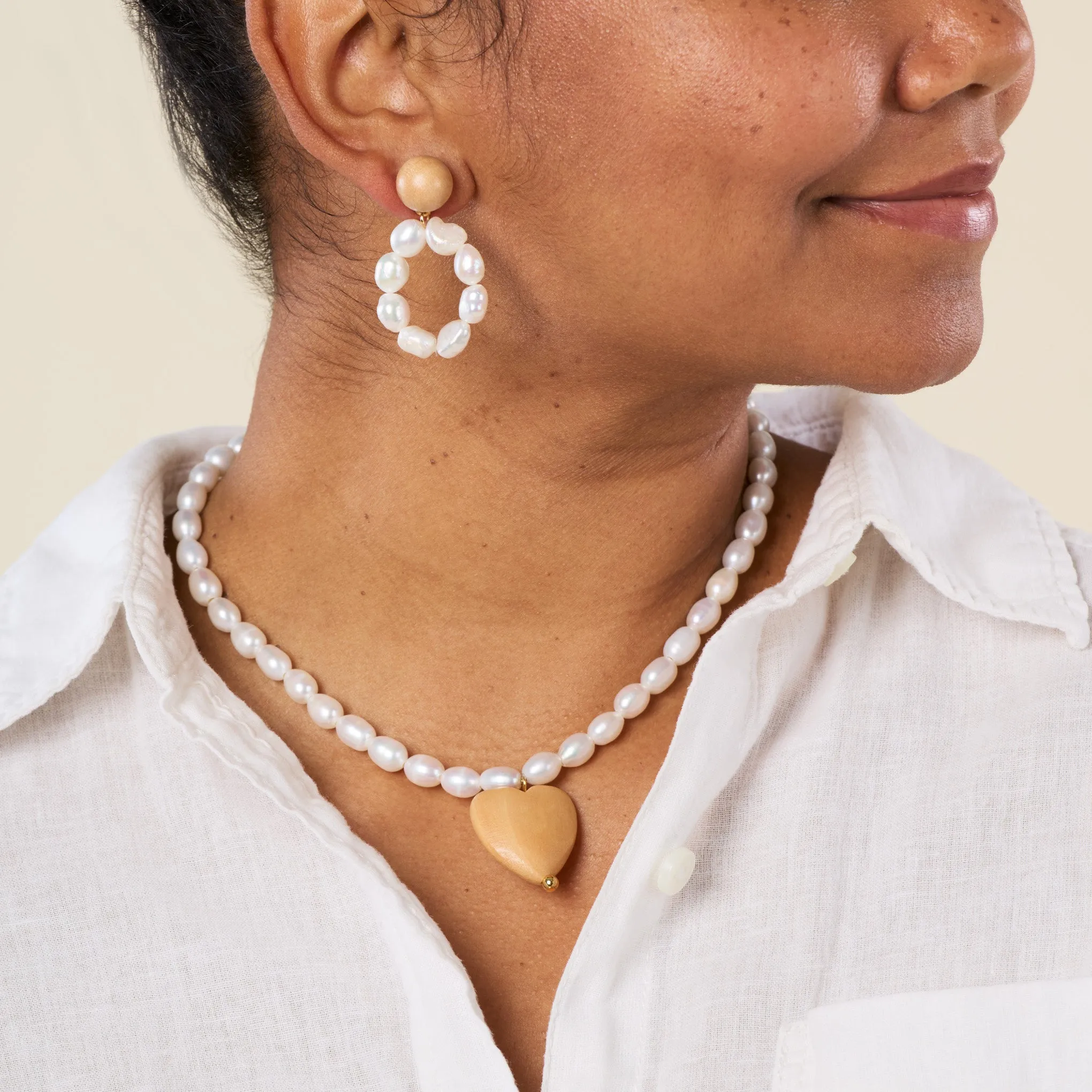 Sophie Monet Pearl Heart Necklace sold by Moma product image thumbnail 2