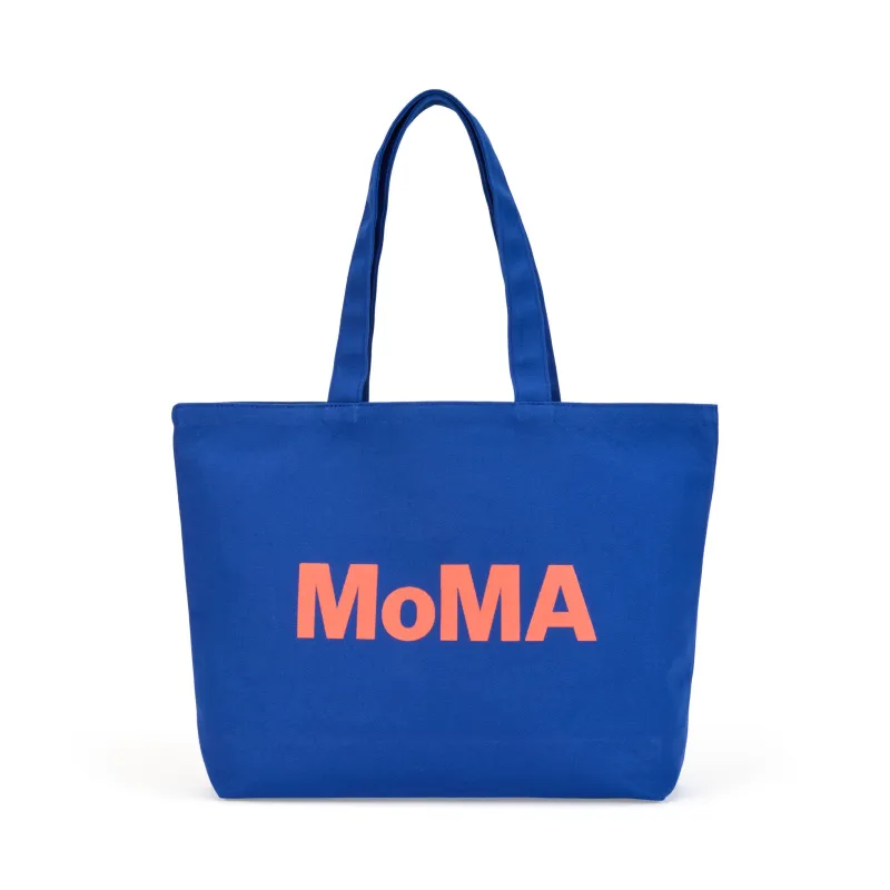 Colorful MoMA Tote Bag - Blue/ Coral sold by Moma