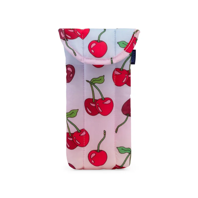Baggu Puffy Recycled Nylon Eyeglasses Case - Cherries made by Moma