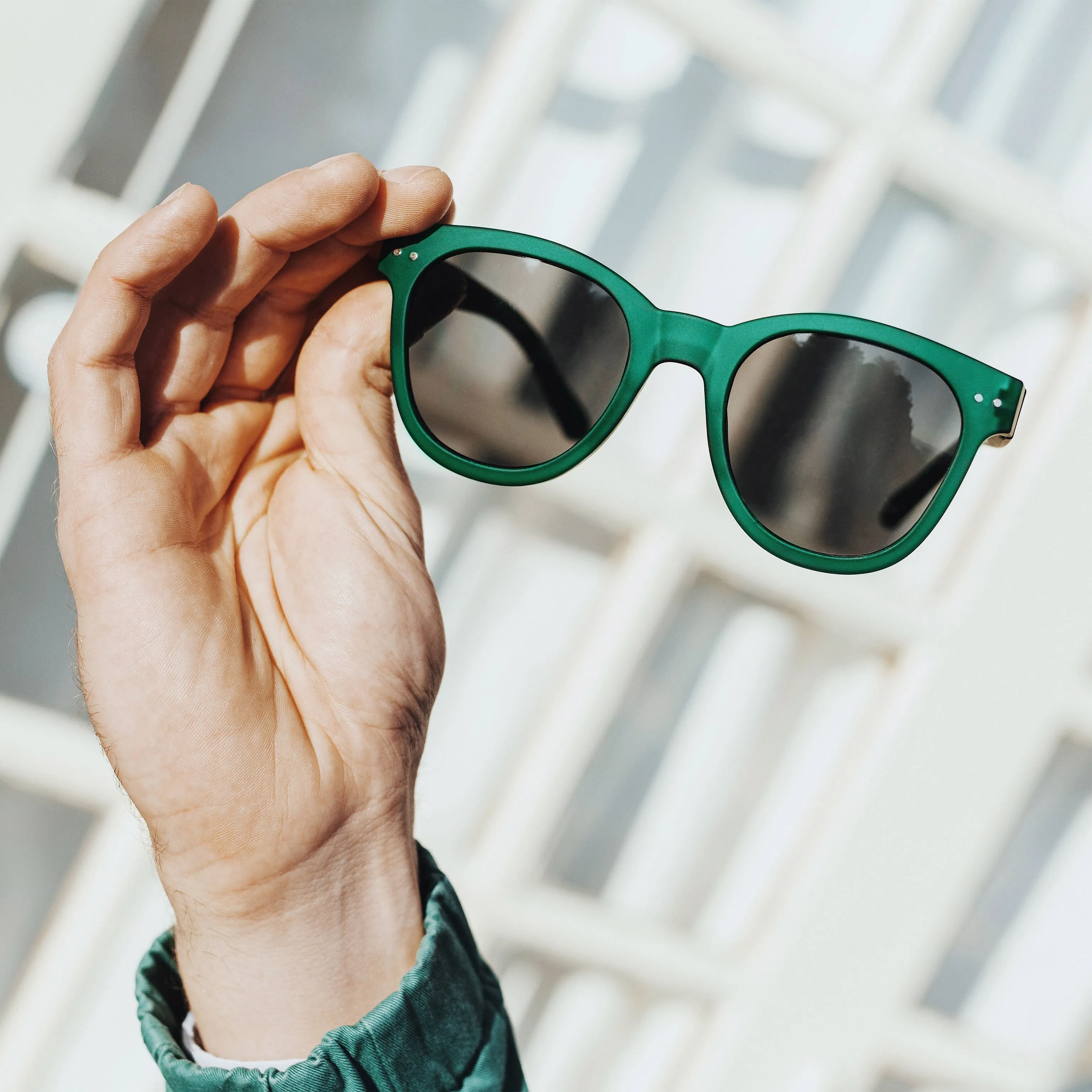 IZIPIZI Round Sunglasses #M - Green Crystal sold by Moma product image thumbnail 5