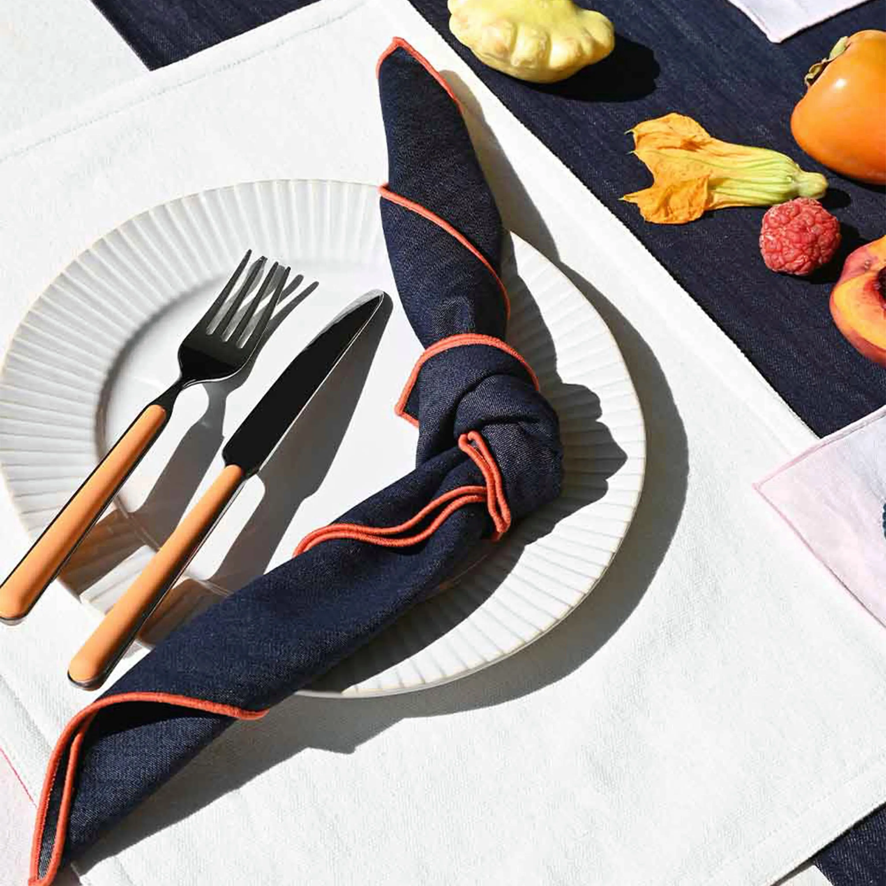 Reclaimed Cotton Rainbow Edge Napkins - Set of 4 sold by Moma product image thumbnail 4