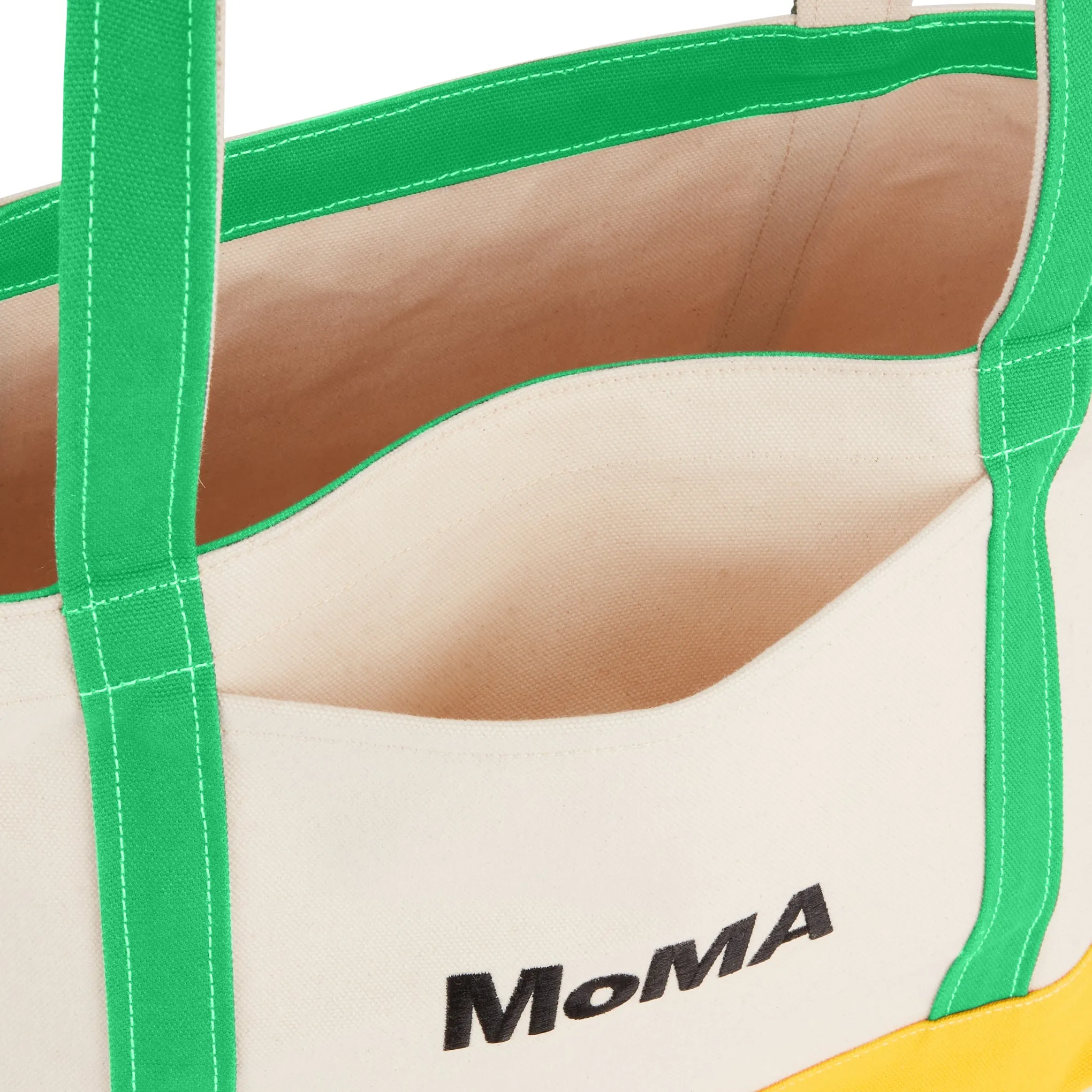 MoMA Baggu Heavyweight Canvas Tote - Green/ Yellow sold by Moma product image thumbnail 5