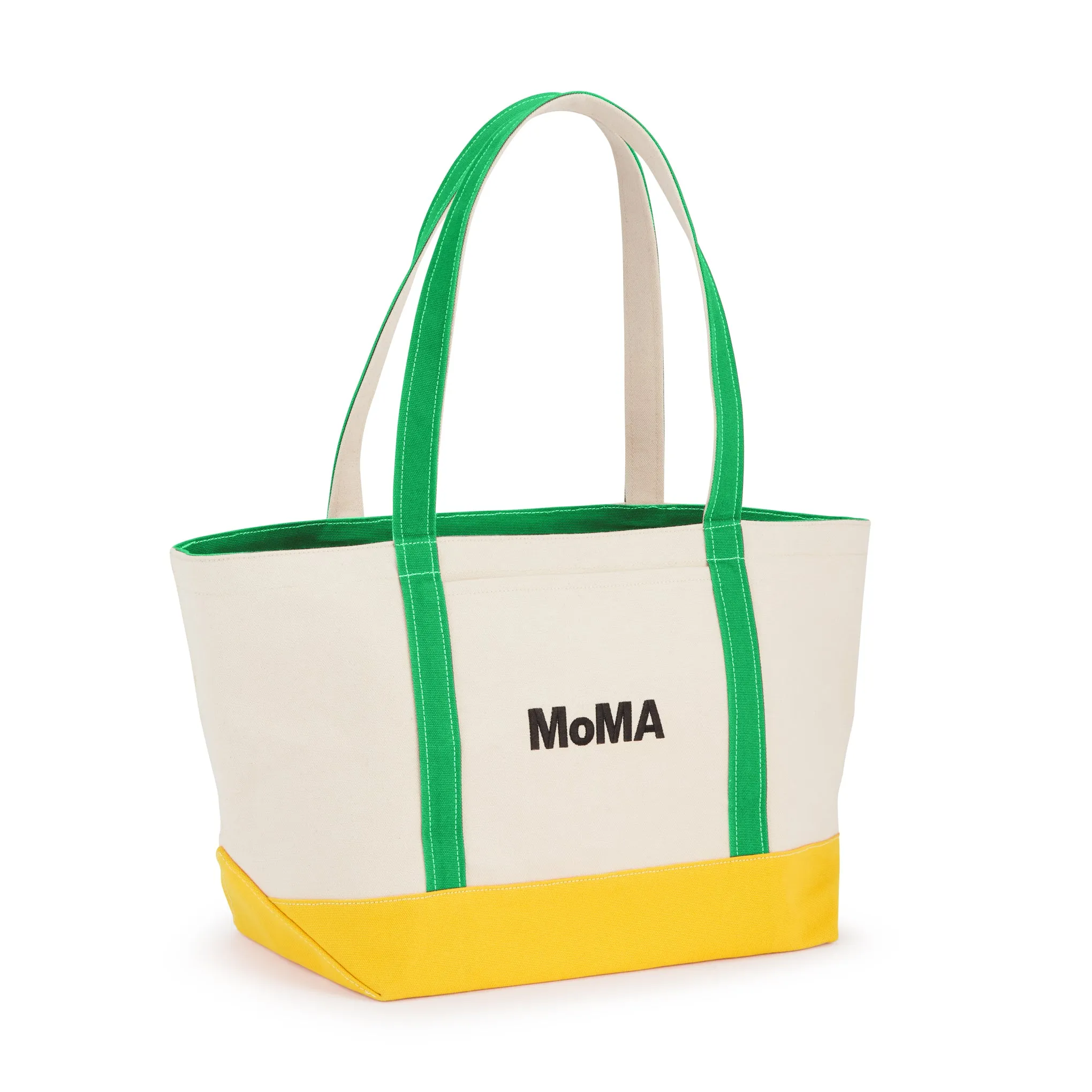 MoMA Baggu Heavyweight Canvas Tote - Green/ Yellow sold by Moma product image thumbnail 3