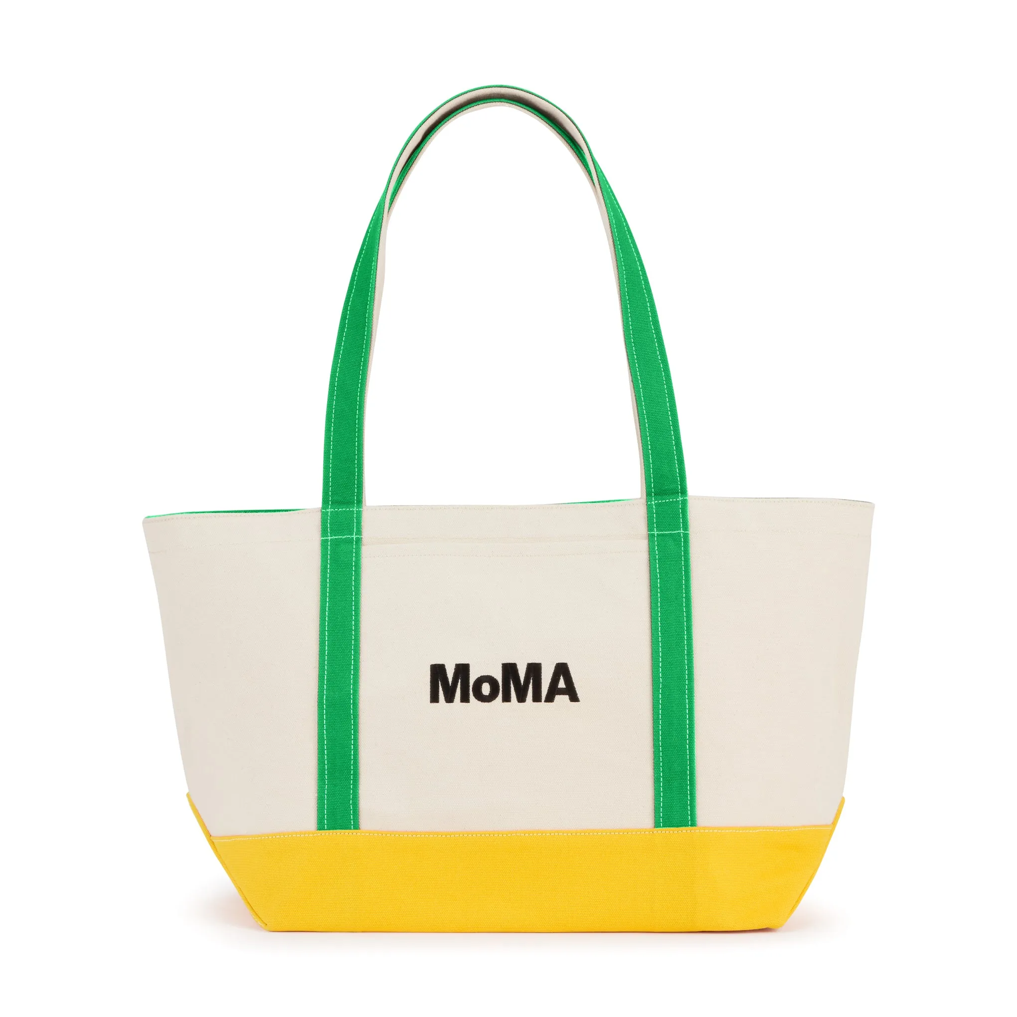 MoMA Baggu Heavyweight Canvas Tote - Green/ Yellow sold by Moma