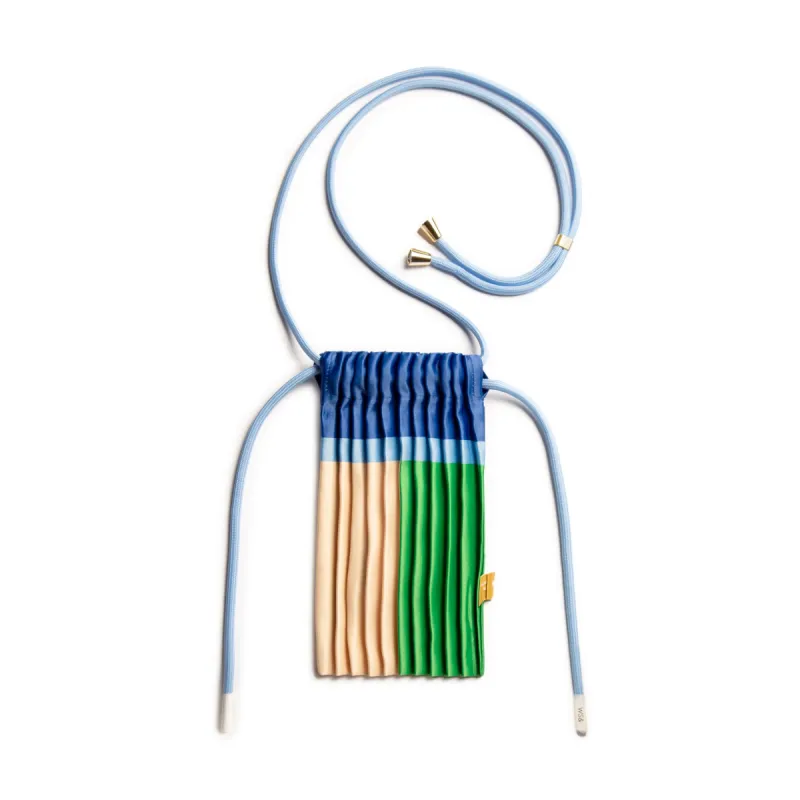 Colorblocked Pleated Mini Crossbody Bag - Jade sold by Moma