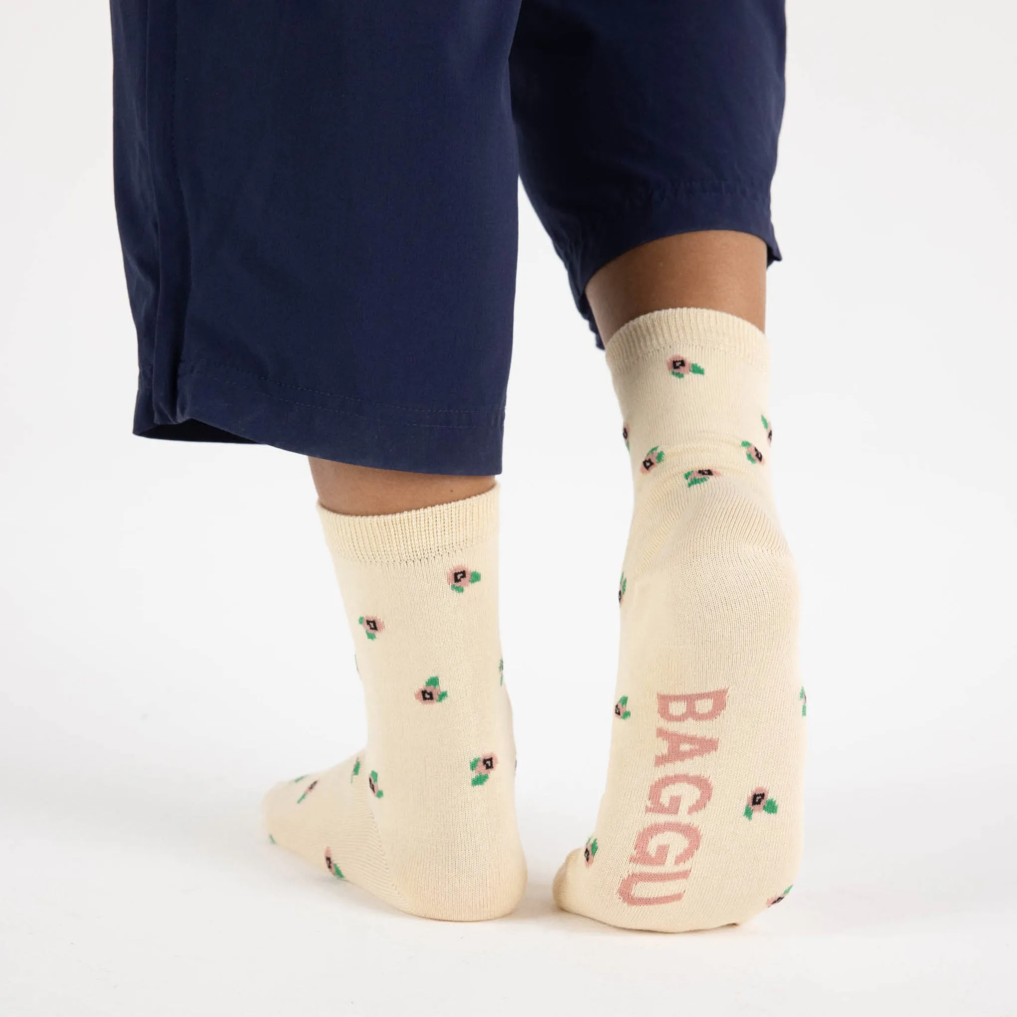 Baggu Crew Socks - Cream Rosette sold by Moma product image thumbnail 2
