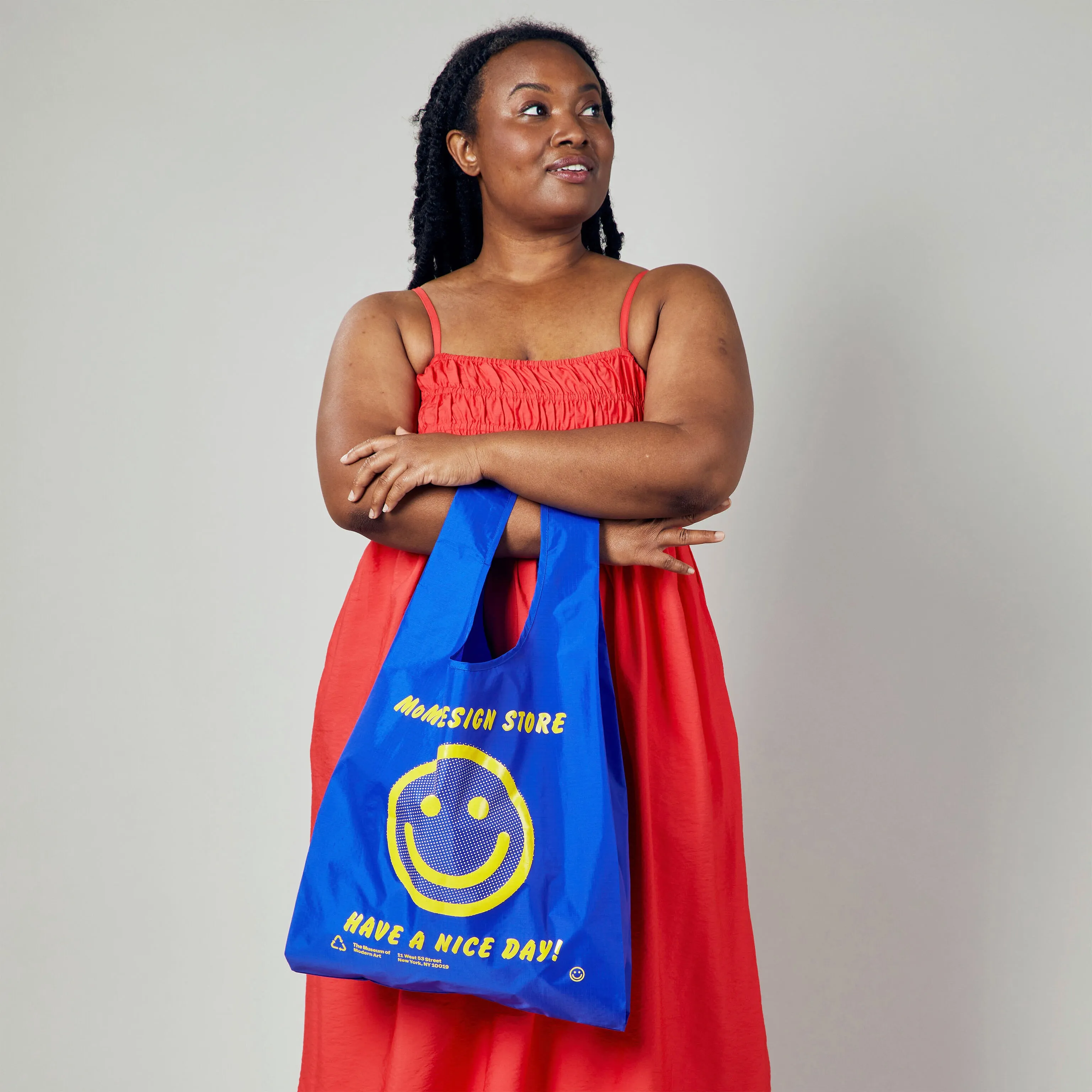 MoMA Baggu Recycled Nylon Tote Bag - Blue sold by Moma product image thumbnail 2