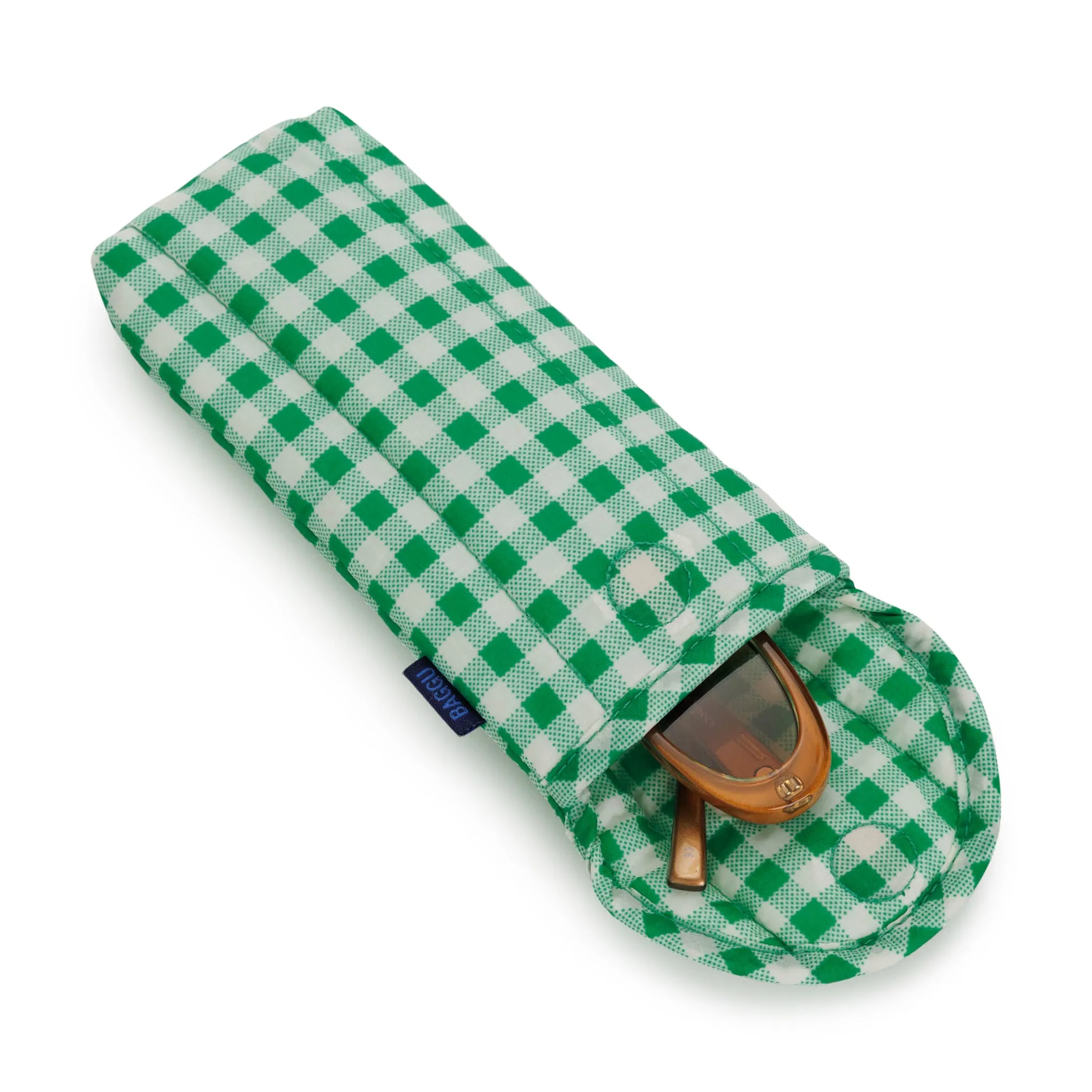 Baggu Puffy Recycled Nylon Eyeglasses Case - Green Gingham sold by Moma product image thumbnail 2