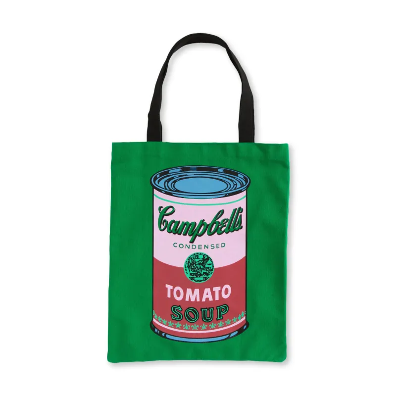 Andy Warhol Cotton Canvas Tote Bag - Green Campbell's Soup sold by Moma