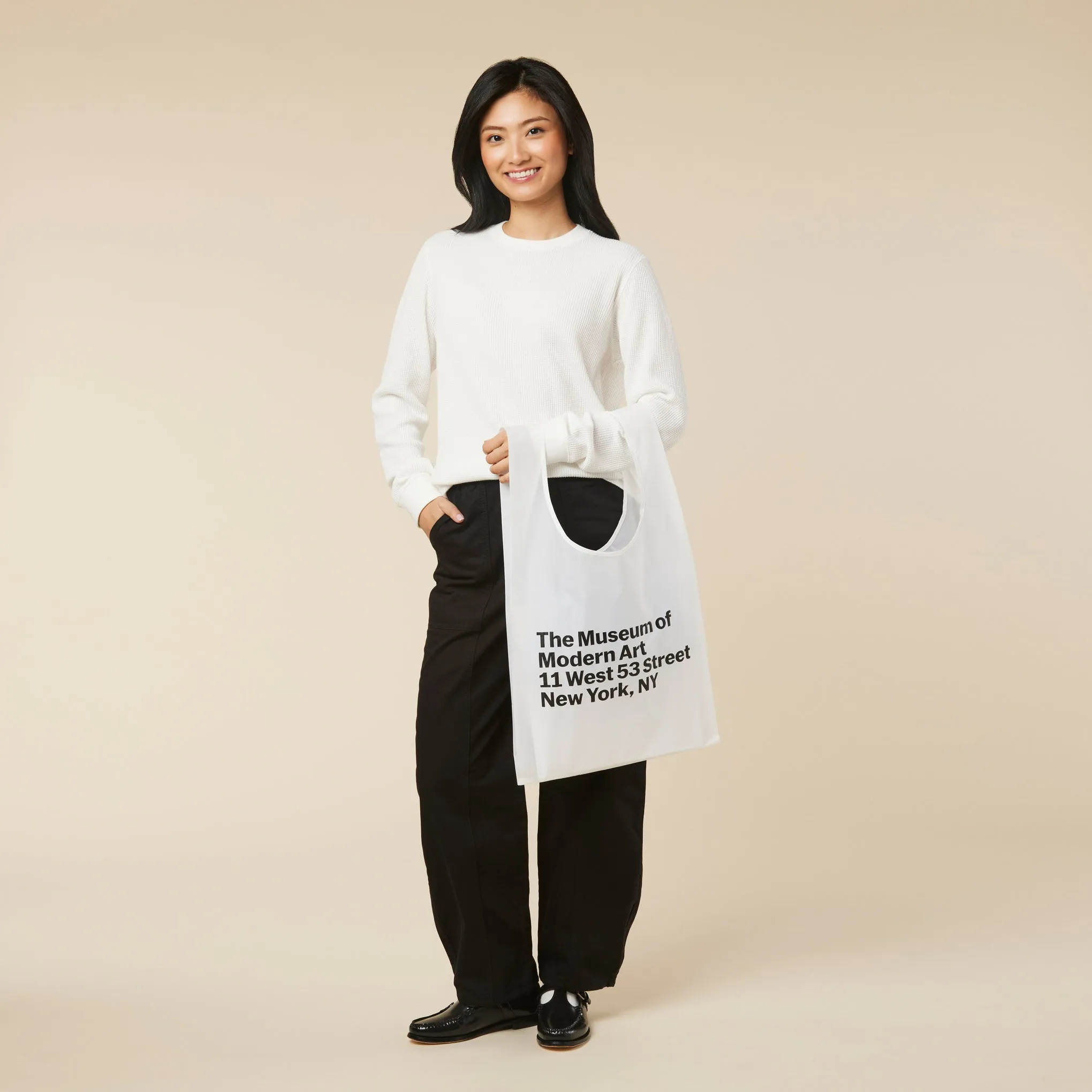 MoMA Baggu Recycled Nylon Standard Tote - White sold by Moma product image thumbnail 2