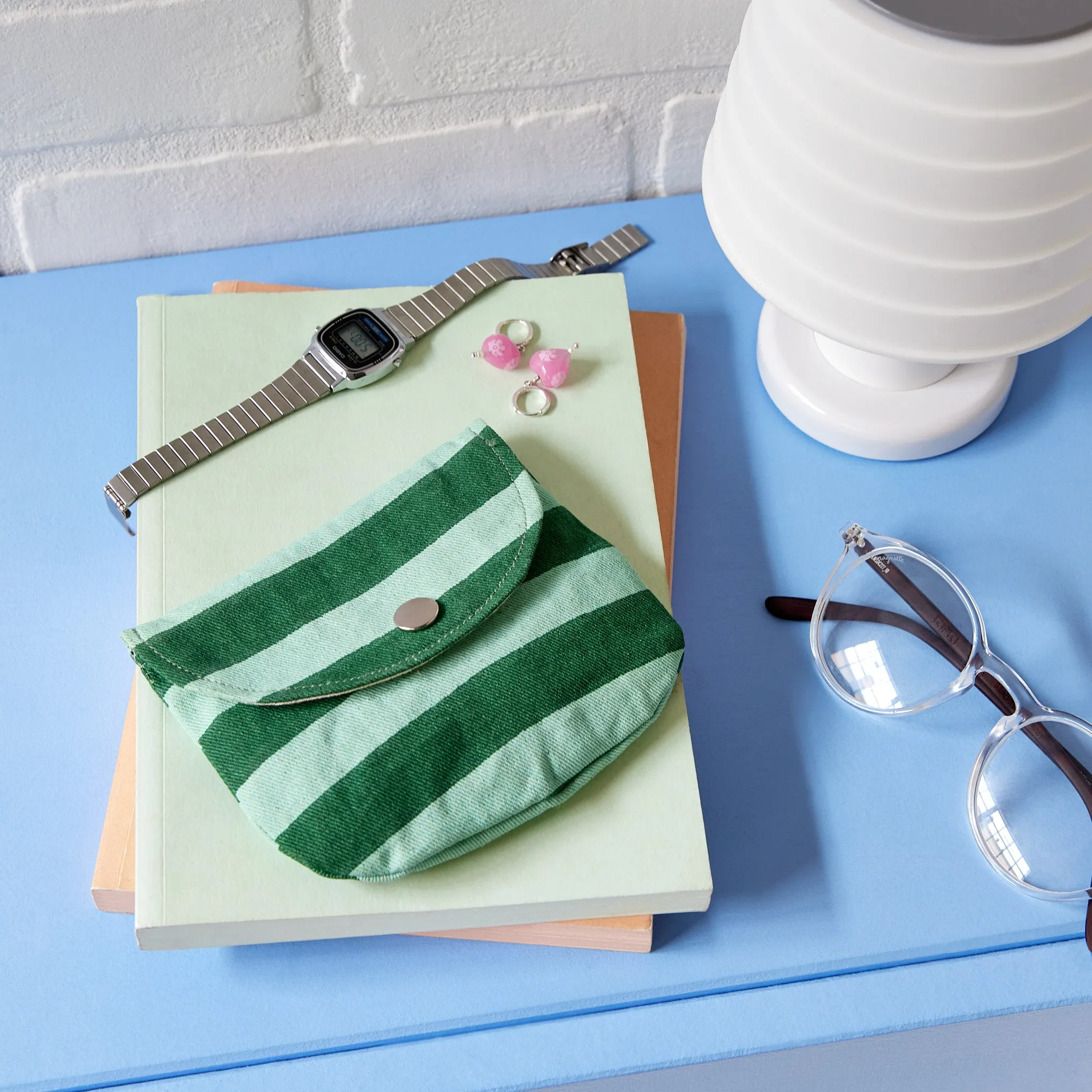 Randa Striped Cotton Purse - Green/ Light Green sold by Moma product image thumbnail 2