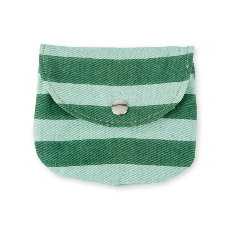 Randa Striped Cotton Purse - Green/ Light Green made by Moma