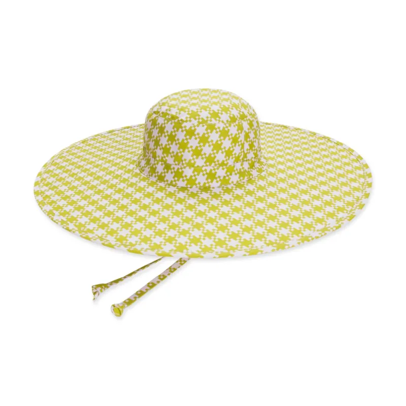 Baggu Packable Sun Hat - Pink Pistachio Pixel Gingham sold by Moma