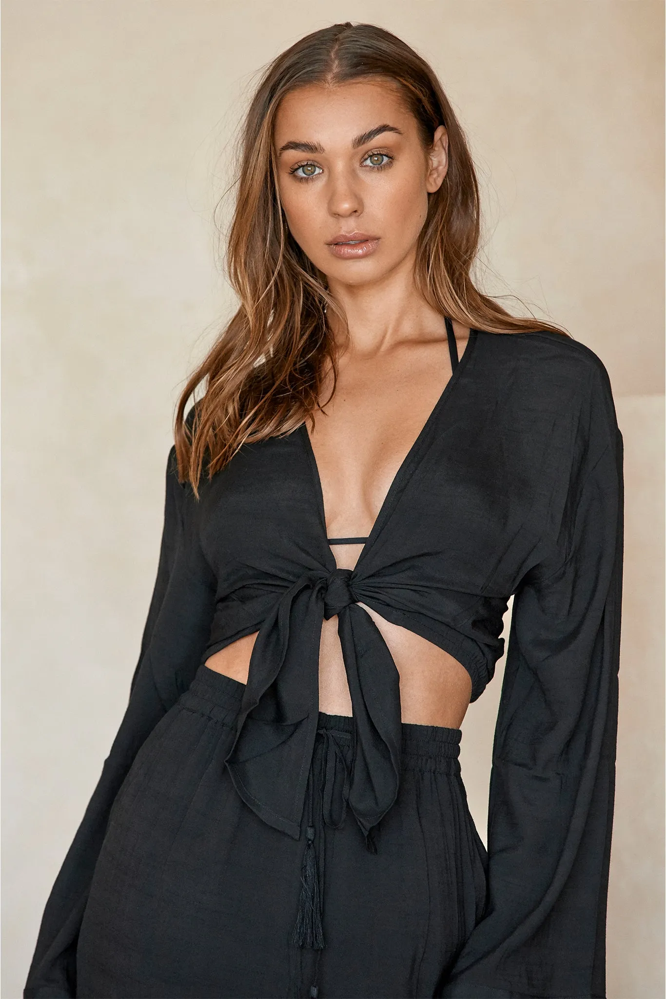 Tahiti Tie Top - Black sold by Monday Swimwear product image thumbnail 2