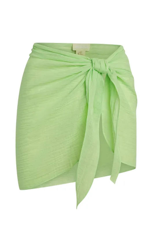 South Beach Sarong - Honeydew Crinkle Linen sold by Monday Swimwear
