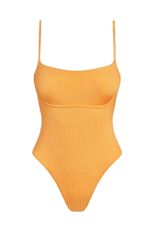Sausalito One Piece - Clementine Wide Rib sold by Monday Swimwear
