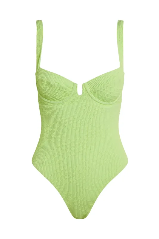 Clovelly One Piece - Honeydew Summer Plaid sold by Monday Swimwear