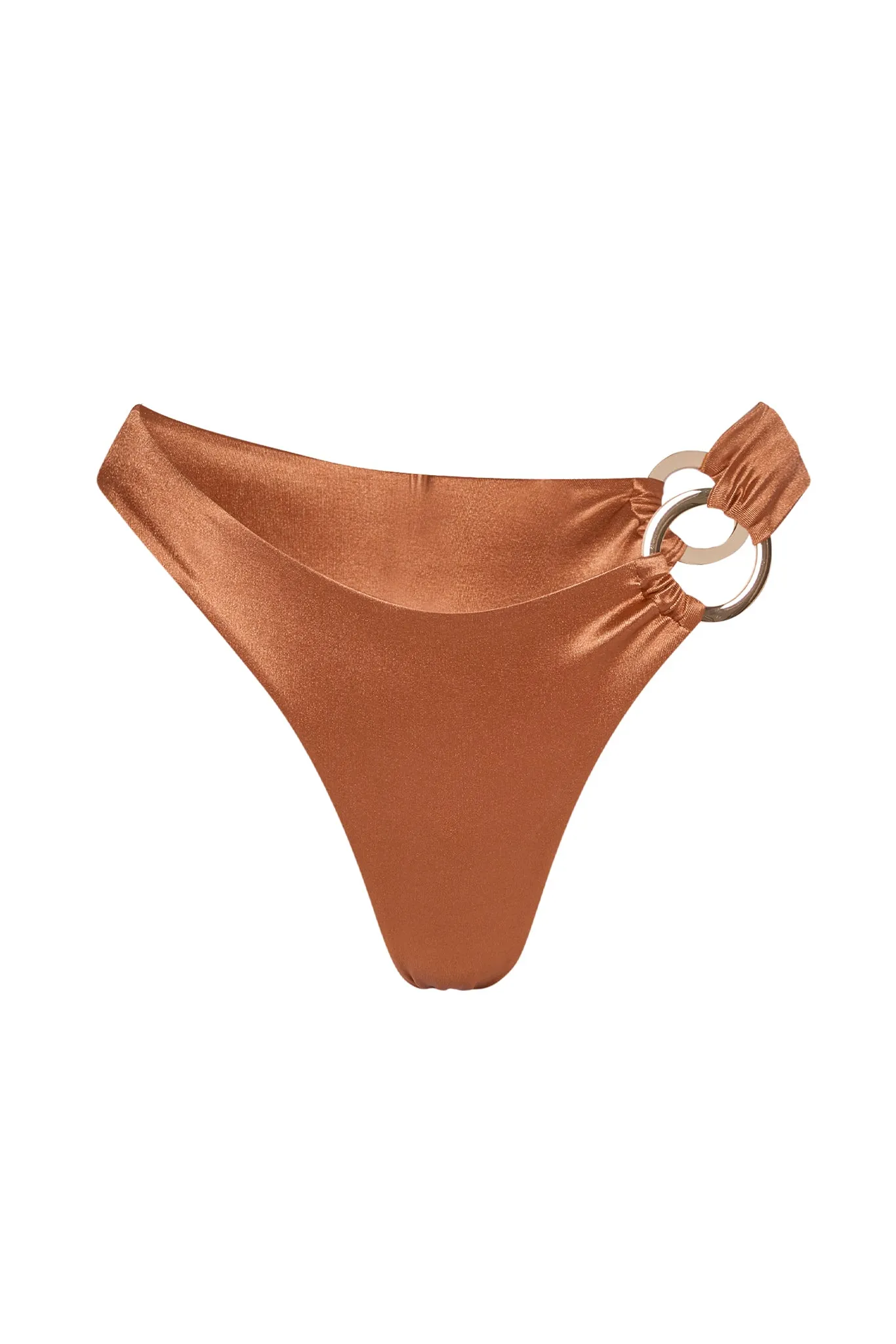 Bronte Bottom - Bronze Shiny Jersey sold by Monday Swimwear