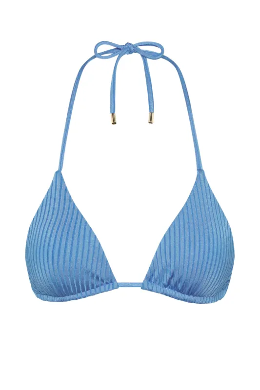 Palma Top - Dream Blue Wide Rib sold by Monday Swimwear
