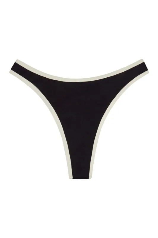 Somerset Bottom - Black/Ivory sold by Monday Swimwear
