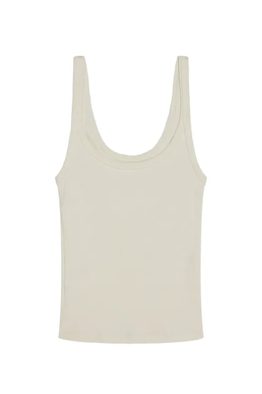 Devin Tank - Ivory Rib sold by Monday Swimwear