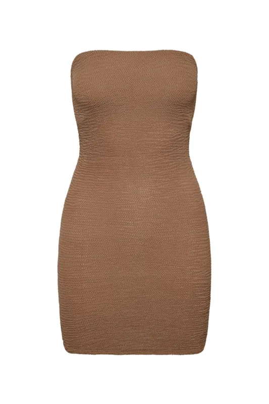 Bimini Dress - Husk Crinkle sold by Monday Swimwear