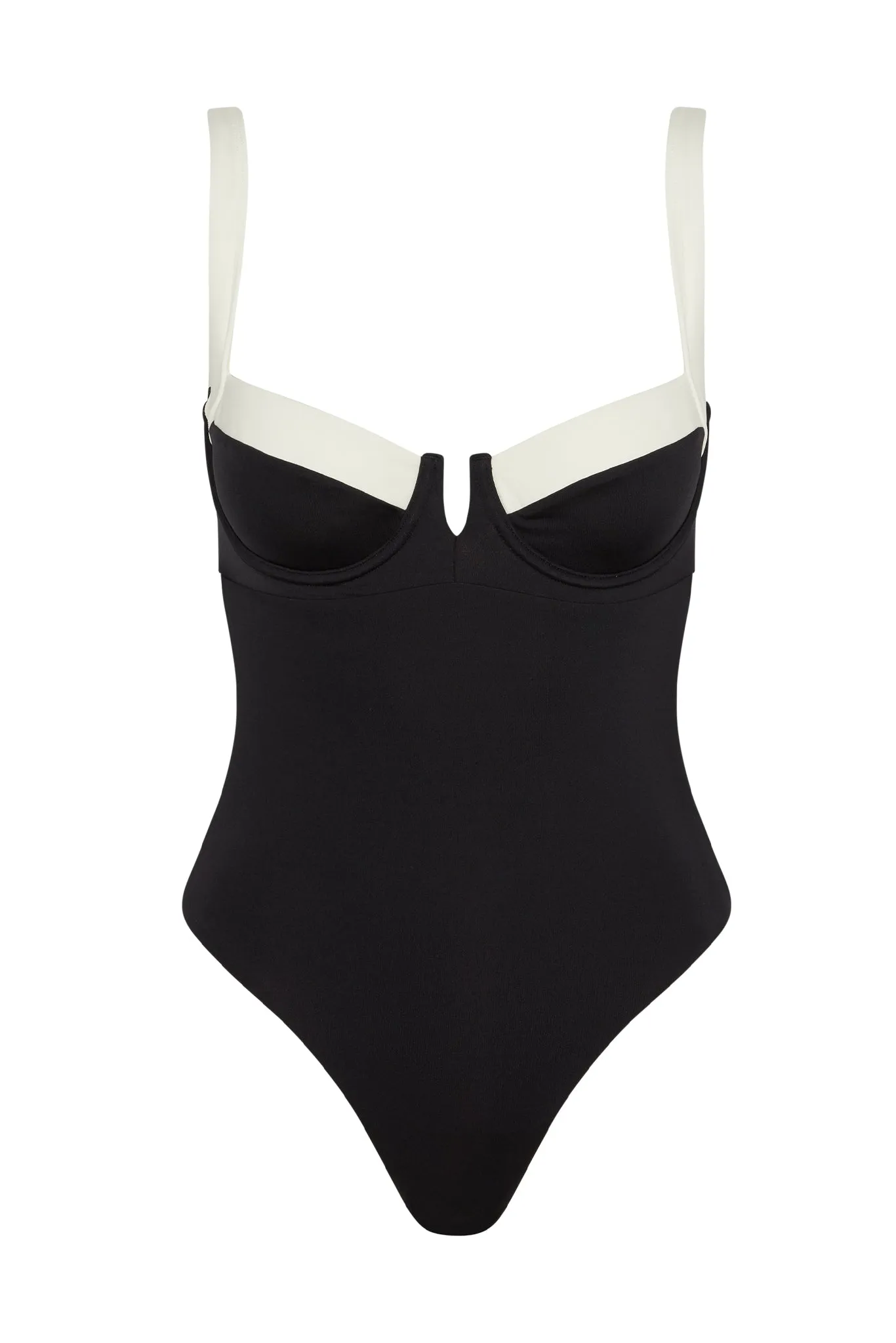Clovelly One Piece - Black/Ivory sold by Monday Swimwear