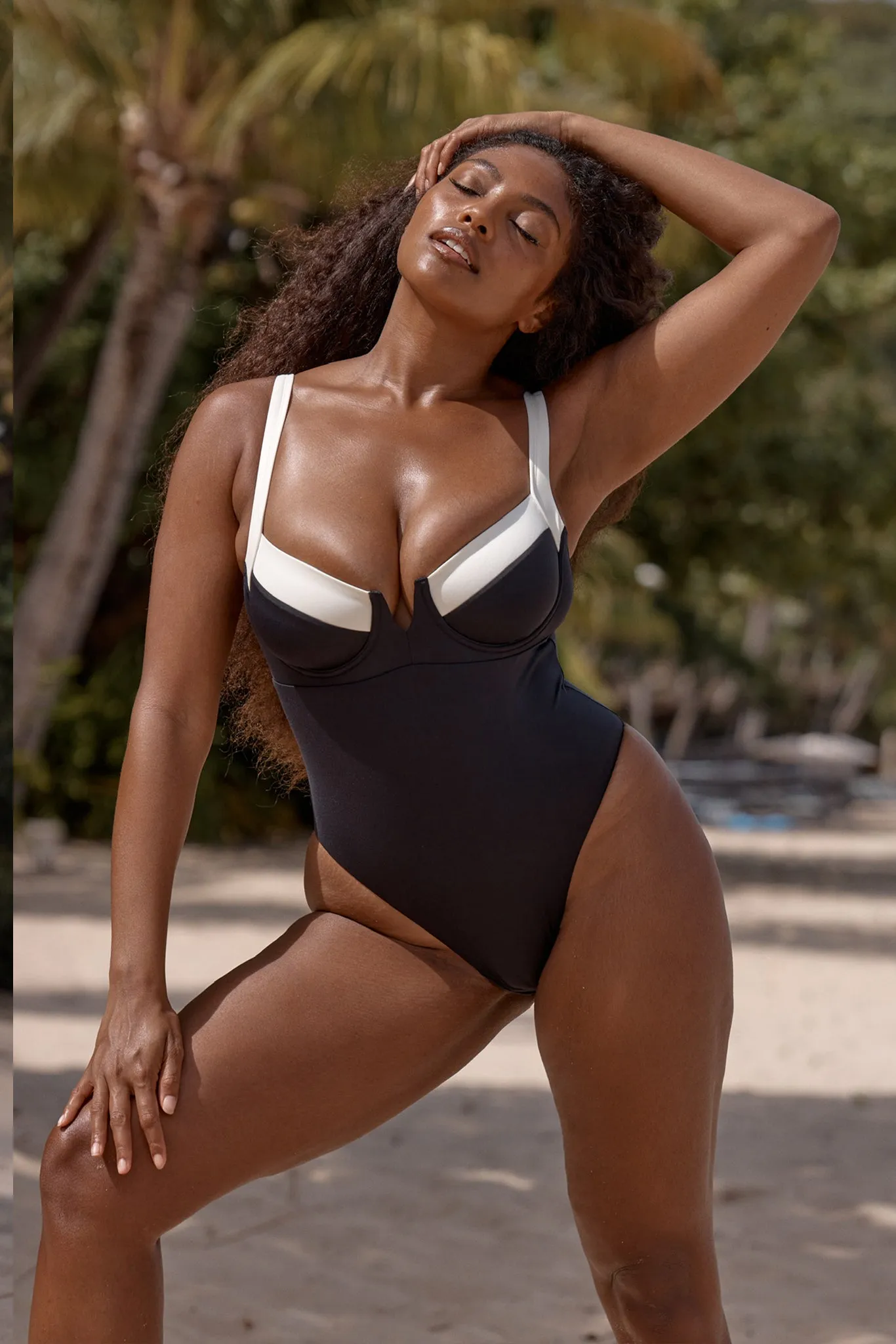 Clovelly One Piece - Black/Ivory sold by Monday Swimwear product image thumbnail 2