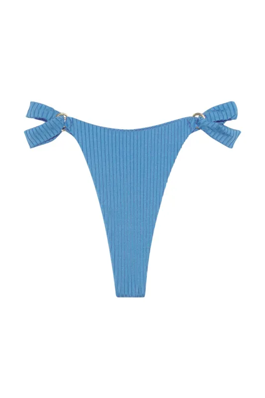 Morocco Bottom - Dream Blue Wide Rib sold by Monday Swimwear