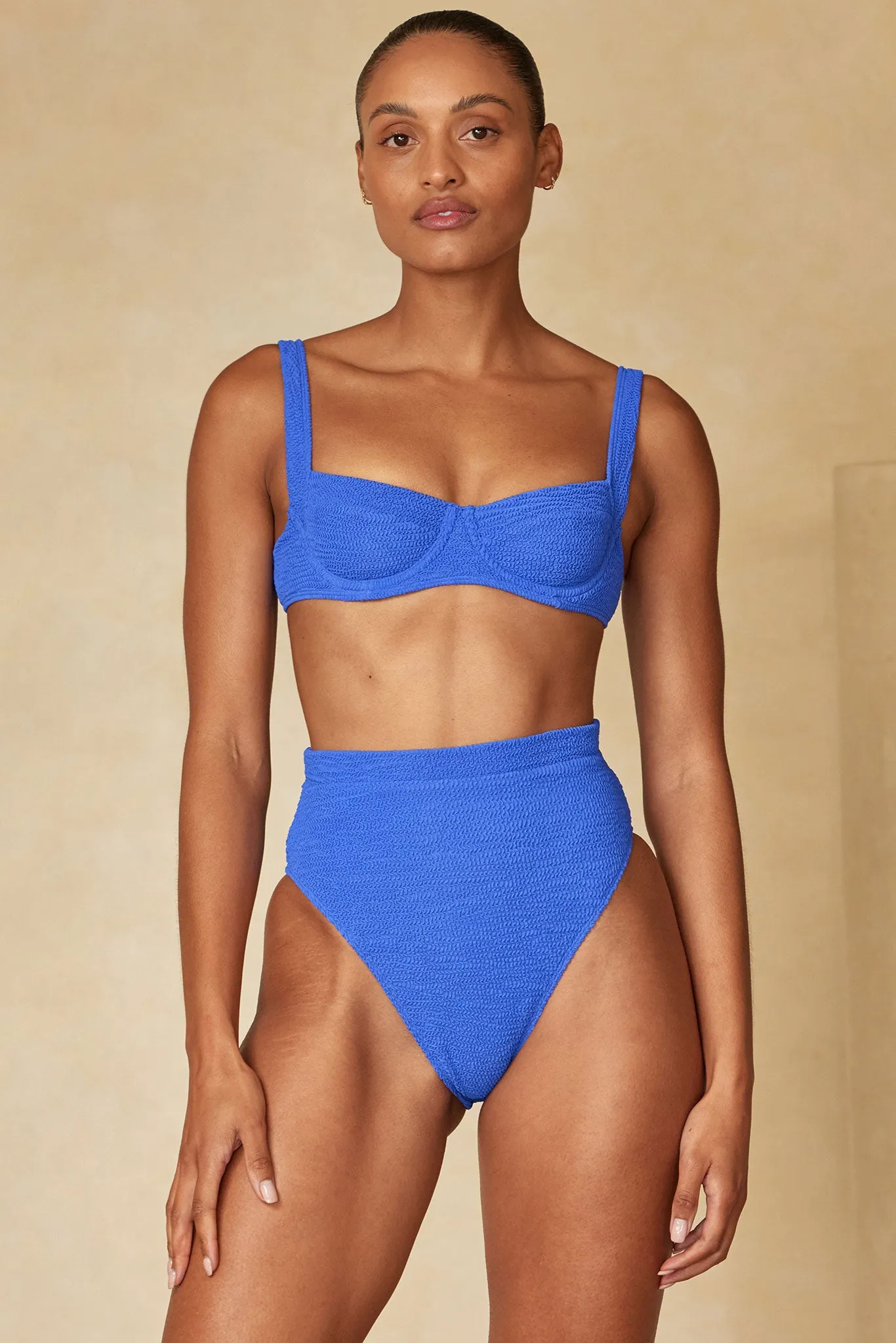 Riviera Bottom - Cobalt Crinkle sold by Monday Swimwear product image thumbnail 3