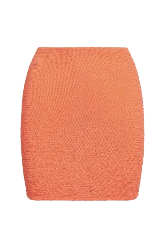 Cayman Skirt - Summer Peach Crinkle sold by Monday Swimwear