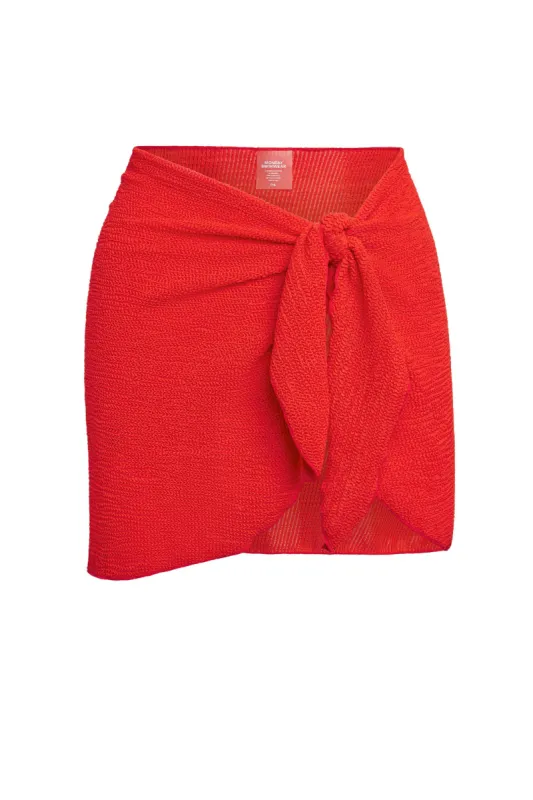 St. Barth's Skirt - Chili Pepper Crinkle sold by Monday Swimwear