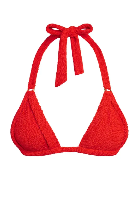 Morocco Top - Chili Pepper Crinkle sold by Monday Swimwear
