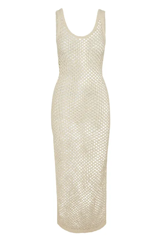 Hamptons Dress - Ivory Crochet sold by Monday Swimwear
