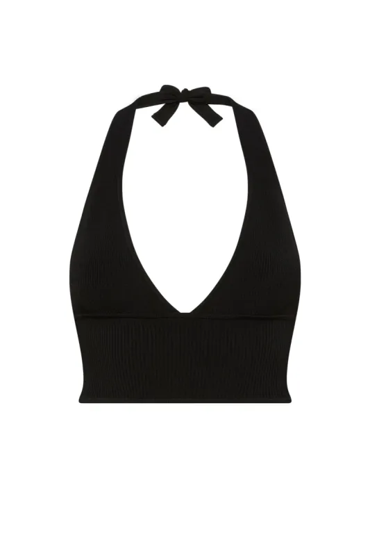 Laurel Canyon Knitwear Top - Black Rib sold by Monday Swimwear