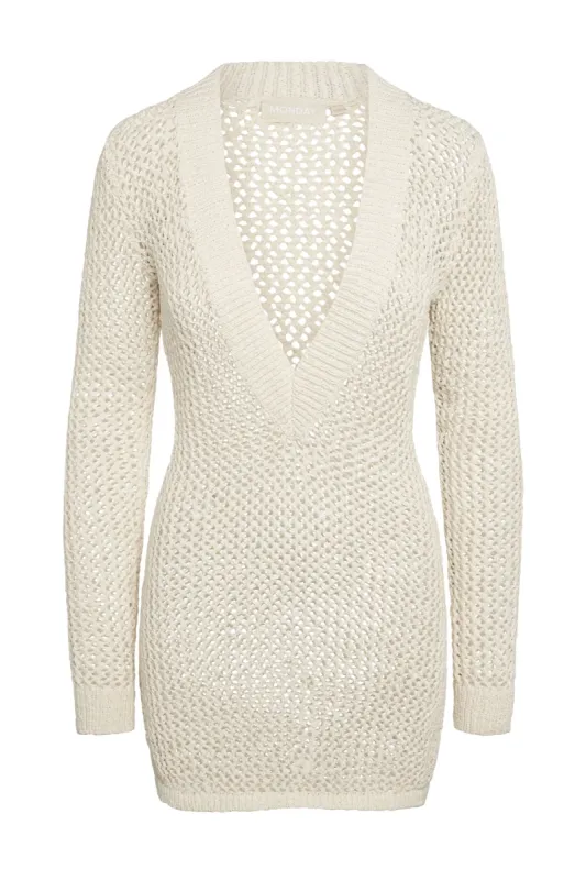 Tuscany Mini Dress - Ivory Petit Crochet sold by Monday Swimwear