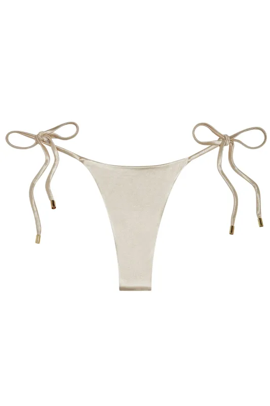 Palma Bottom - Champagne Shiny Jersey sold by Monday Swimwear