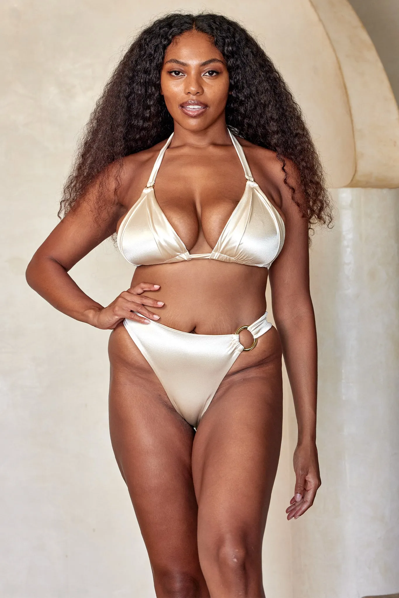 Morocco Top - Champagne Shiny Jersey sold by Monday Swimwear product image thumbnail 3