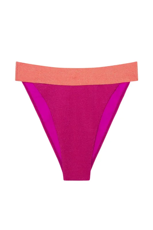 Argentina Bottom - Sun Kissed / Fuchsia Berry Shimmer sold by Monday Swimwear